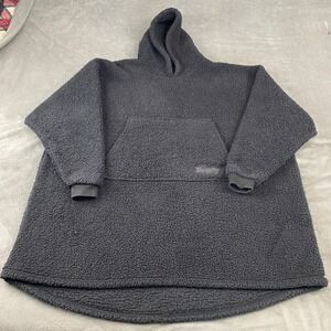 The Comfy Wearable Blanket Oversized Hoodie Women One Size Black Sherpa Fleece